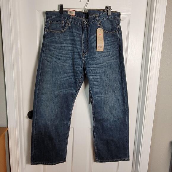 Levis 569 Jeans Mens 38x30 Blue Loose Straight Fit Denim Button Fly New Tags - Picture 1 of 14